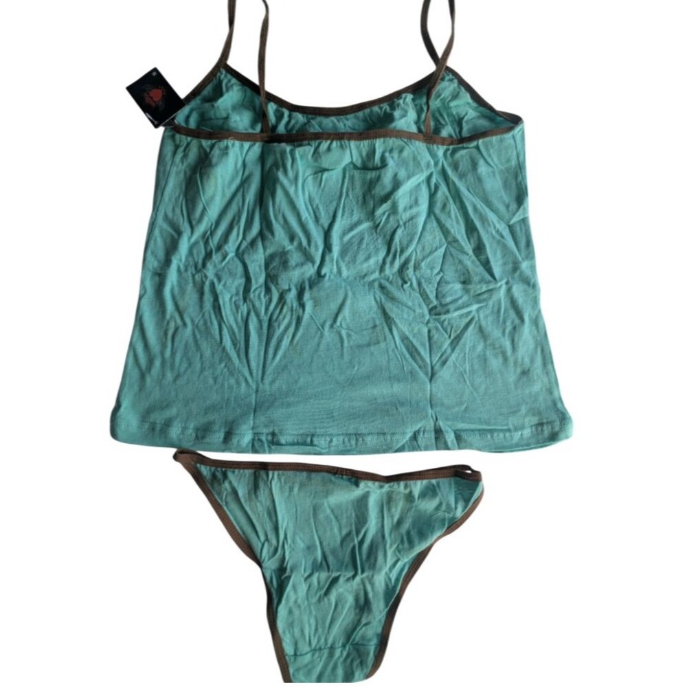 Dangerous Duds Teal Cami & Thong Lingerie Set Size M NWT